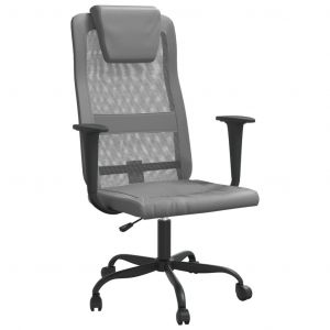 Chaise fauteuil si&egrave;ge de bureau informatique &eacute;tude r&eacute;glable en hauteur gris Helloshop26 02_0024066 - Neuf