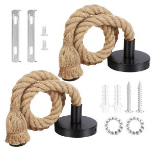 Subzonal-2 Pièces Lumière Pendante Industrielle Douille E27 Suspension Luminaire Suspension Lustre Corde Cable Lampe Douille De Lampe De Chanvre E27 Vintage Suspendue Avec Câble 100cm Pour Cuisine Ca - Neuf