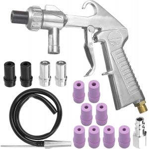 VornixorSarlshopPistolet de Sablage &agrave; Air Comprim&eacute;, Kit de Sablage avec Tuyau en Caoutchouc de 1M avec Buses de Diff&eacute;rents Calibres, Raccord d'Air pour Sablage - Neuf