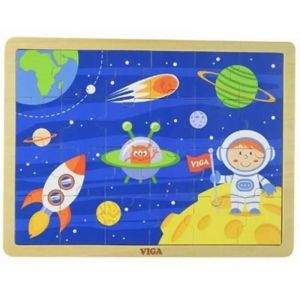 Puzzle 24 Pièces Spatiale En Bois - Neuf