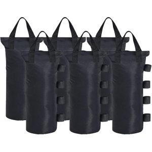 Eryi-Lot De 6 Sacs De Lestage Pour Tente Pop-Up - Sacs De Sable Pour Abri Solaire Extérieur Instantané - 19 X 50 Cm - Noir - Neuf