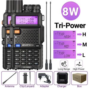 Baofeng UV 5R Talkie Walkie Portable Ham CB Radio Double Bande VHF UHF FM Émetteur Récepteur Bidirectionnel Radio UV82 UV9R Plus - Type 8W 2PCs 771-EURO - Neuf