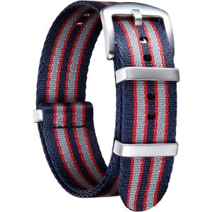 Bracelet De Montre En Nylon Balistique Militaire Remplacement Bracelet Montre Tressé Avec Noir/Argent Boucle En Acier Hommes Femmes 20 Couleurs 18mm 20mm 22mm 24mm (Version De Mise À Niveau).[U2343] - Neuf