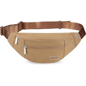 KALANKA-Grand Sac Banane pour Femme et Homme, Sac Banane avec Prise Casque et 4 Poches zippées, Ceinture réglable pour Le Cyclisme, la Course, Le Jogging, Les Voyages, l'extérieur - Neuf