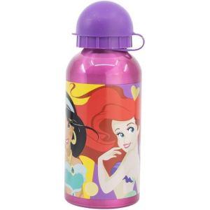 Mdy-- Gourde - Aluminium - Pour Enfant - Crèche - Maternelle - Ecole - Vacances - Repas - 17,5 Cm U2013 400 Ml - Hydratation - Idée Cadeau - Disney Princesse - Rose - Pour Fille - Neuf