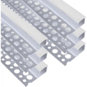 Chenquansarl-Lot De 6 Profilés Led En Plâtre De 1 M Avec Diffuseur Laiteux - Sans Bordure - Pour Dessous D'armoire, Mur, Plafond Et Coins De Murs - Neuf
