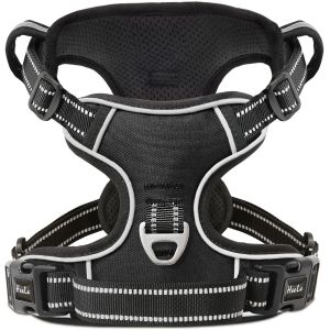 Cmjaagur-Harnais Chien, Harnais Chien Anti Traction, R&eacute;fl&eacute;chissant, Avec Poign&eacute;e Rembourr&eacute;e Contr&ocirc;l, 2 Anneaux M&eacute;tal, Harnais Pour Petit Moyen Et Grand Chien, Noir, S[M2114] - Neuf