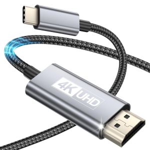 KALANKA-C&acirc;ble USB Type C vers HDMI 2M, C&acirc;ble Ultra Haut D&eacute;bit 4K UHD (Compatible Thunderbolt 4/3) Pour MacBook Pro/Air, i-Pad Pro, Galaxy S23/S22/S21, Note 20, Surface Pro - Neuf