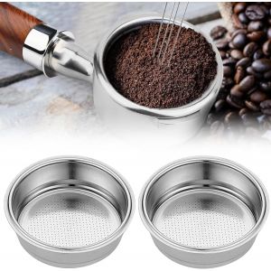KAL-Pièces 51 Mm Filtre À Café En Acier Inoxydable, Réutilisable Panier De Filtre À Café, Panier De Filtre Pressurisé Pour Accessoires De Machine À Café(Argent,1 Tasses) - Neuf