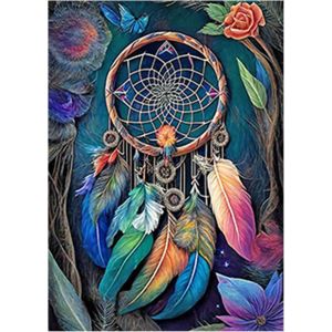Ayuhr-Peinture Diamant Attrape-Rêves Multicolore 30 X 40 Cm Peinture Diamant Attrape-Rêves Peinture Par Numéros Attrape-Rêves Peinture Diamant Art Broderie Point De Croix Images Cadeau Décoration - Neuf