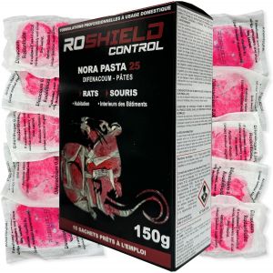 KALANKA-Anti Rats & Souris 150g Forte Infestation Habitation et Cuisine Efficace dès la 1ère Ingestion Idéal pour Lieux Secs & Humides (150g, 15x10g) - Neuf