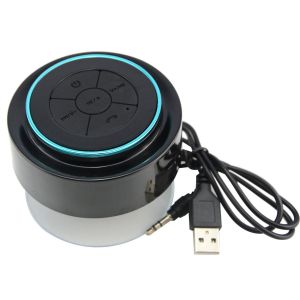 Enceinte de douche avec radio FM, portable et étanche IP67, kit mains libres. Rechargeable par micro USB, idéale pour le golf, la plage, la douche et la maison (foncé). - Neuf