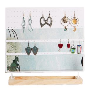 Base Rainurée Blanche 144 Trous Porte-Bijoux De Bureau Boucle D'oreille Anneau Stand - Neuf