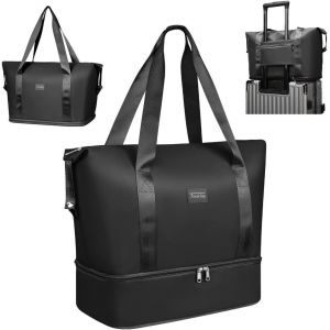 SHIBA-Sac de Voyage Grande Capacité, Sac de Transport pour Voyage Léger Imperméable Sac à Dos Weekend Sac de Sport Séparé Sec et H[2 - Neuf