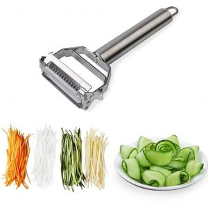 Hjlian Rape A Eplucher En Acier Inoxydable Avec Brosse De Nettoyage Pour Carottes, Pommes De Terre, Legumes Et Fruits - Neuf