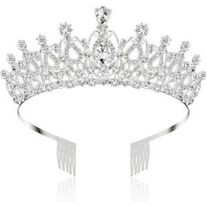 Diadème De Mariage, Diadème De Mariée, Couronne De Diadème En Cristal Et Strass Avec Peigne Pour Mariage Nuptial - Neuf