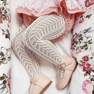 Été Bébé Filles Collants Enfant Enfant Bébé Couleur Unie Évider Mesh Bas Bébé Collants Résille Fond Fin Collants - Neuf