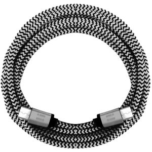 KAL-- C&acirc;ble De Charge Rapide Usb-C Vers Usb-C Premium En Nylon Type C De 50 Cm Pour T&eacute;l&eacute;phone Portable, Tablette, Smartphone &iquest; Argent Blanc - Neuf