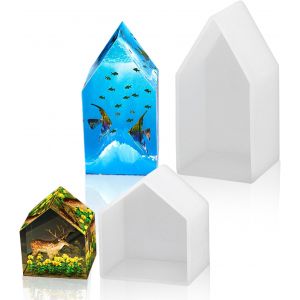 2 Pi&egrave;ces Moule Resine Epoxy,Moule R&eacute;sine,Moule Silicone Resine Epoxy,Kit De Moules En R&eacute;sine,Grandde Moules En Resine Diy Pour Art En R&eacute;sine Bricolage,Cadeau En Cristal,Moule Silicone Resine - Neuf