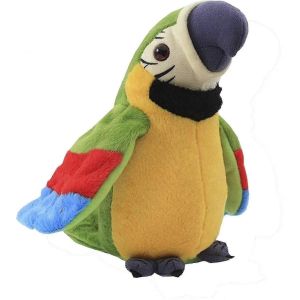Jouet électrique en peluche cadeau perroquet oiseau apprend à parler et à chanter enfants jouet en peluche à bascule-vert - Neuf