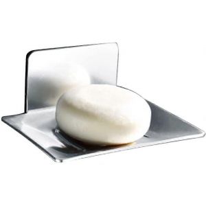 Porte-savon en aluminium - Support mural adhésif sans perçage - Pour salle de bain,douche,cuisine - Argent - Neuf
