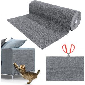 Griffoir Chat Et Protection Canap&eacute; Anti-Griffe - Tapis Protecteur De Rayure Diy 200x40cm Gris Clair - Neuf