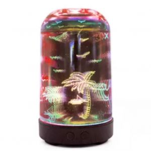 HJLIAN Humidificateur d'air 3D en verre a LED avec motif de cocotier (prise AU AC100-240 V) - Neuf