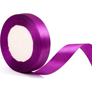 Ruban De Satin Violet Fonc&eacute; De 20 Mm De Large,Pour Emballage Cadeau,G&acirc;teau,N?ud Pour Cheveux,Bouquet,Travaux Manuels,Mariage,D&eacute;coration De Voiture-22 M - Neuf