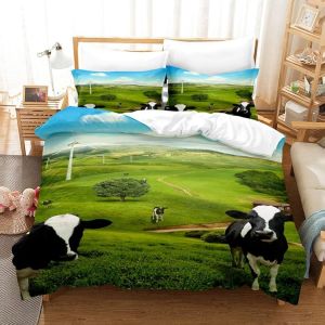 Housse De Couette X Vache Laiti&iquest;&iquest;Re, D Imprim&iquest;&iquest;E Microfibre Parure De Lit Vache Laiti&iquest;&iquest;Re Housse De Couettes Personne Avec X Taie D'oreiller X Cm - Neuf