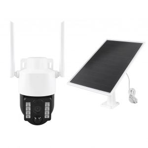 XYONG Camera de securite 4G 2MP, vision nocturne couleur, panneau solaire, etanche IP65, capteur PIR, version europeenne - Neuf