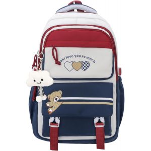 CHECARZHN--NO1-Sac À Dos Adolescent Fille, 2025 Cartable Scolaire Collège, Sac Ecole Lycée Fille Pour 15.6"" Ordinateur, 26L-Bleu - Neuf