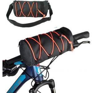 Sacoche De Guidon,Sac De Guidon De Vélo,Sacoche De Guidon De Vélo Avant Étanche Avec Bandoulière Amovible Pour Vélo De Course,Vtt,Accessoires De Cyclisme,2.5l (Orange) - Neuf