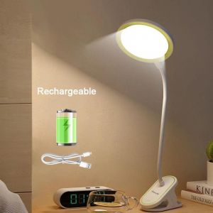 ore-Lampe de Table USB lampe de bureau Rechargeable avec pince lit lecture livre veilleuse LED tactile 3 Modes gradation lumière de Protection des yeux-Green- - Neuf