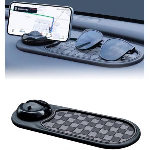 1 Tapis Antid&eacute;rapant 3 En 1 Pour Voiture, Tapis Antid&eacute;rapant Multifonctionnel Pour Voiture, Support De T&eacute;l&eacute;phone Portable Pour Voiture, Support De T&eacute;l&eacute;phone Rotatif &Agrave; 360 Degr&eacute;s - Neuf