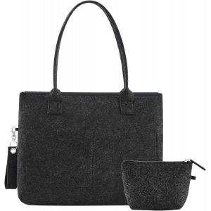 SJZG-Sac En Feutre &Agrave; Fermeture &Eacute;clair Pour Femme Sac De Transport En Feutre Grand Avec Trousse De Maquillage Portefeuille Porte-Cl&eacute;s - Neuf