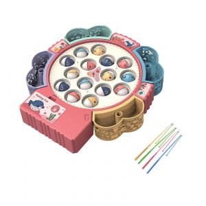 Jouet de pêche magnétique éducatif pour tout-petits, jouet de pêche rotatif pour enfants, jouet de pêche magnétique, jouet de coordination ?il-main-Rouge 15 - Neuf
