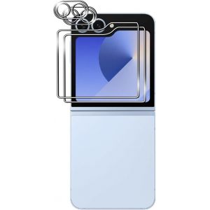 Eryi-Verre Trempé Pour Samsung Galaxy Z Flip 7 Fe, 2 Pièces Film Protection Écran Et 2 Pièces Caméra Arrière Protecteur, 9h Dureté, Hd, Anti-Rayures, Sans Bulles, Facile À Installer - Neuf