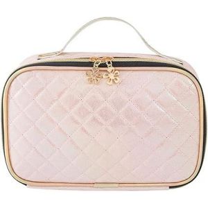 Mignon Petit Sac à maquillage PU Imperméable fermeture à Glissière de Grande Capacité de Diamant de Stockage de Sac de Voyage Portable Sac Cosmétiques pour les Femmes, les Filles - Neuf
