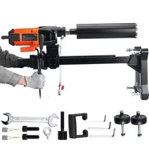 Carotteuse à Diamant-Duoku-3200 W 750 tr/min-Foreuse à Carotteuse pour Béton avec Roulettes - Neuf