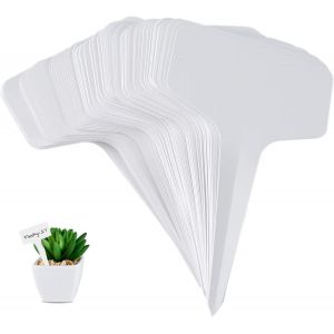 Lot De 100 &Eacute;tiquettes En Plastique Blanches S De Type T Pour Plantes En Pot,Fleurs,Graines,Semis,L&eacute;gumes,Herbes (6 X 10 Cm) - Neuf