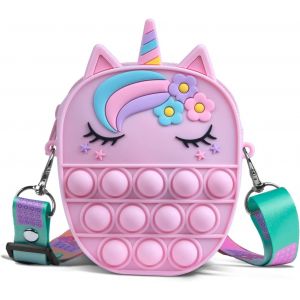 KAL-Pop Sac It, Pop-It Push Bubble Fidget Toy Sac À Bandoulière Pour Filles Sensory Fidget Toys, Pop Jouets Anti-Stress Sensory Fidget Toy Sensory Toys Sac À Main Pour Femmes Et Enfants - Neuf