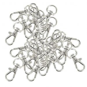 30pcs Mousqueton Pivotant Trousseau de Couleur Argent Ref: 4219 - Neuf