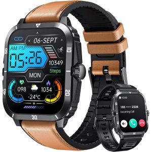 KALANKA-Montre Connect&eacute;e Homme Smartwatch Sport: Repondre Appel 2.0 Pouces 3ATM &Eacute;tanche &Eacute;cran Tactile Bracelet Connectee avec Moniteur de Sommeil Fr&eacute;quence Cardiaque Podom&egrave;tre Fitness Tracker pour An - Neuf