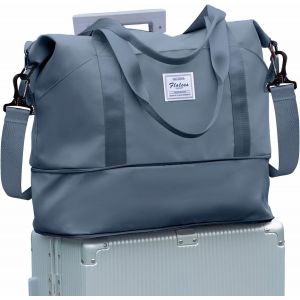 nzqaf-Sac de Voyage Femme Sac fourre-Tout de Sport Imperméable pour Week-End, Cabine Avion Ryanair Bagage Cabine 40x20x25 Easyjet 45x36x20 Extensible pour Travel Gym Danse,J5-Bleu Royal - Neuf