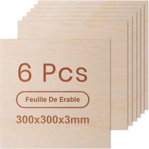 Rowood Contreplaqu&eacute; 3mm Noyer 6 Pi&egrave;ces A3 420x300mm Mat&eacute;riaux De Gravure Laser Plaque De Contreplaqu&eacute; Pour Mod&eacute;lisme Artisanat En Bois D&eacute;coupe Laser Pyrogravure Peinture - Neuf