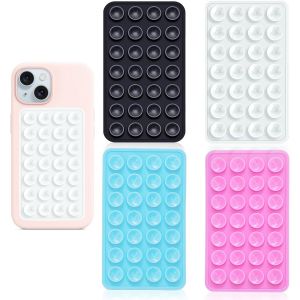 Lot De 4 Supports &Agrave; Ventouse Pour T&eacute;l&eacute;phone Avec Dos Adh&eacute;sif &iquest; 28 Micro Poign&eacute;es Sous Vide Pour Salle De Bain, Tableau De Bord De Voiture, Salle De Sport &iquest; Sticks Sur Carrelage/Verre/Miroir - Neuf