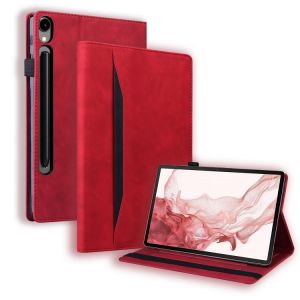 &Eacute;tui en cuir antichoc pour Samsung Galaxy Tab S10 FE+, Rouge - Neuf