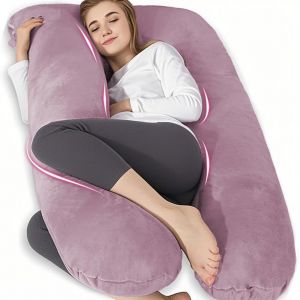 Ulteronixshop-Coussin De Grossesse,Coussin Allaitement En Forme De U En Velours Amovibl, Coussins De Maternit&eacute; Et Corps Pour Dormir,Violet - Neuf
