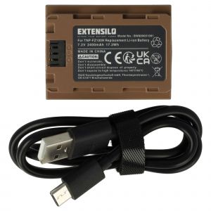 EXTENSILO Batterie compatible avec Sony Alpha ILCE-7RM3, ILCE-7M4, ILCE-7RM4, ILCE-7M3K, ILCE-7M5 appareil photo (2400mAh, 7,2V, Li-ion), prise USB-C - Neuf