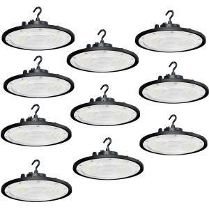 Kal-Ufo Projecteur Led Industriel 100w, 10pcs High Bay Lumière Éclairage D'atelier Lampe Industrielle Led Lustre Intérieur, Hall Projecteur Lampe Pour Entrepôt Garage Usine Atelier Gymnase - Neuf